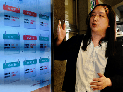 This photo taken on June 16, 2020 shows Taiwans Digital Minister Audrey Tang posing for a photo at an innovation centre in Taipei. - Taiwan's digital minister is the world's first openly transgender cabinet member and has blazed a trail ever since she quit school aged 14. (Photo by Sam …