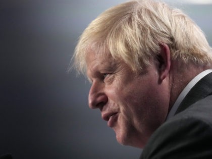 GLASGOW, SCOTLAND - NOVEMBER 02: Britain's Prime Minister Boris Johnson speaks during a press conference as the world leaders summit at COP26 comes to a close at SECC on November 2, 2021 in Glasgow, Scotland. COP26 is the 2021 climate summit in Glasgow. It is the 26th "Conference of the …