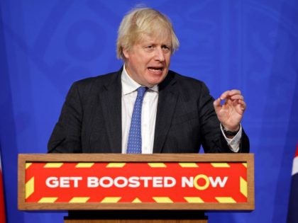Britain's Prime Minister Boris Johnson speaks at a press conference to update the nat