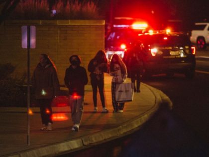 People are released from the Nordstrom store in Oakbrook Mall on December 23, 2021 in Oak