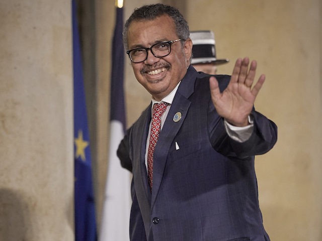 PARIS, FRANCE - NOVEMBER 11: World Health Organization (WHO) Director General Tedros Adhanom Ghebreyesus arrives at the Élysée Palace for the inaugural dinner of the Paris Peach Forum as World Leaders and dignitaries arrive in Paris for the first day on November 11, 2021 in Paris, France. The forum, which …