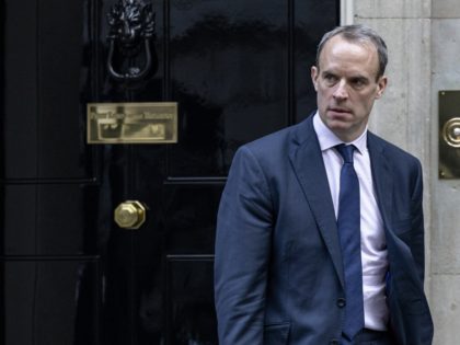 LONDON, ENGLAND - NOVEMBER 16: Secretary of State for Justice Dominic Raab leaves Downing Street after a Cabinet Meeting on November 16, 2021 in London, England. (Photo by Rob Pinney/Getty Images)