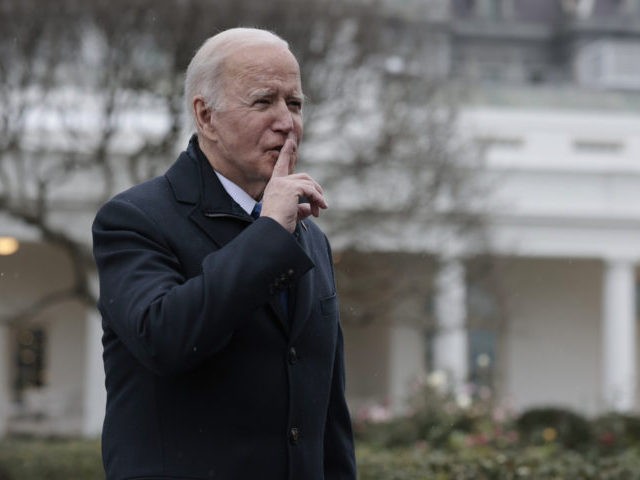 WASHINGTON, DC - DECEMBER 08: U.S. President Joe Biden stops to talk to reporters before departing the White House December 08, 2021 in Washington, DC. According to the White House, Biden is traveling to Kansas City, Missouri, to talk about how the Bipartisan Infrastructure Law will aid in the repair …
