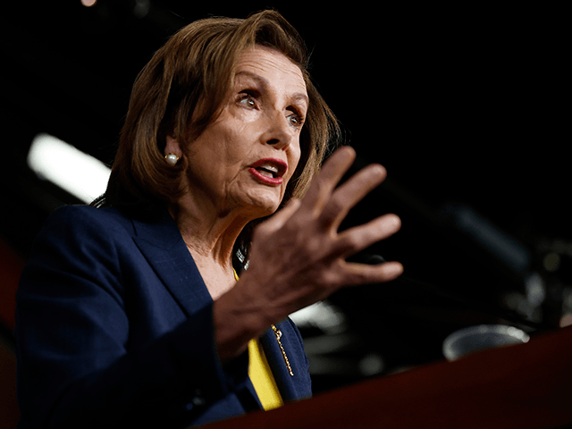Speaker of the House Nancy Pelosi (D-CA) talks to reporters during her weekly news confere