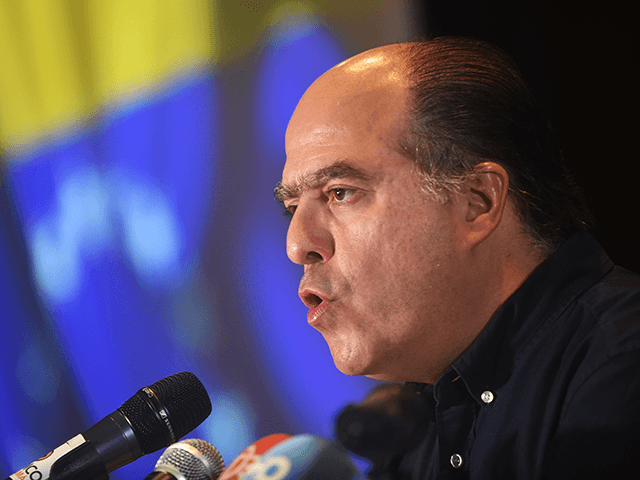 The former president of Venezuela's National Assembly, Julio Borges, speaks during a press conference in Panama City on February 23, 2018. The Venezuelan opposition leader announced last week that he would begin a tour of several Latin American countries to press for the conditions to ensure that the April 22 …