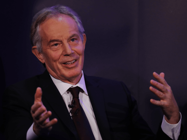 LONDON, ENGLAND - MARCH 29: Former British Prime Minister Tony Blair takes part in a Q&A d