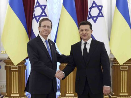 Herzog Zelenskyy Ukraine Israel (Ukrainian Presidential Press Office via Associated Press)