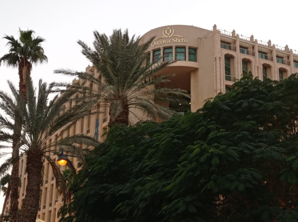 The Queen of Sheba hotel, Eilat, where several of the Miss Universe contestants are staying. Photo credit: Deborah Brand, Breitbart. 