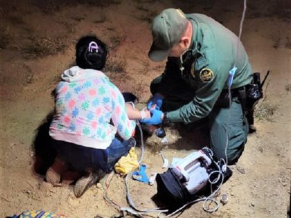 Laredo South Station Border Patrol agents save the life of a two-year-old migrant child suffering severe dehydration. (U.S. Border Patrol/Laredo Sector)