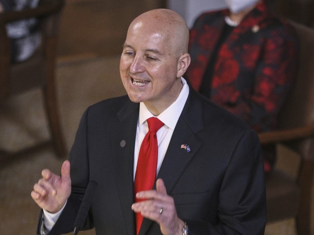 Nebraska Gov. Pete Ricketts delivers the annual State of the State Address to lawmakers in Lincoln, Neb., Thursday, Jan. 14, 2021. Photo Nati Harnik/ASSOCIATED PRESS