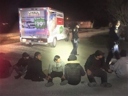Uvalde Station Border Patrol agents and City of Uvalde police officers apprehended a group of migrants locked inside a U-Haul box truck. (U.S. Border Patrol/Laredo Sector)