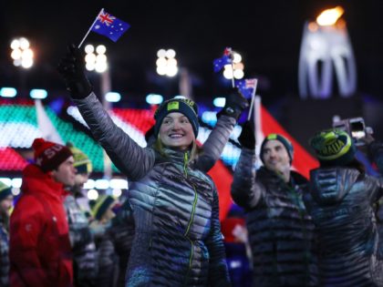 PYEONGCHANG-GUN, SOUTH KOREA - FEBRUARY 25: Team Australia walk in the Parade of Athletes