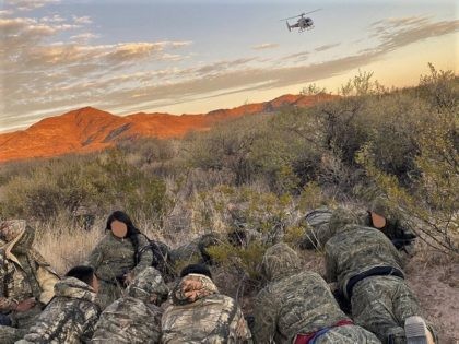 Van Horn Station Border Patrol agents apprehend a group of 25 migrants wearing camouflage in far West Texas. (U.S. Border Patrol/Big Bend Sector)