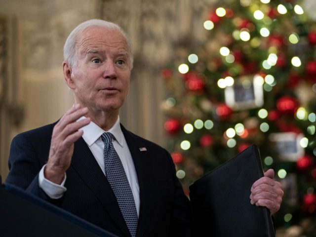 US President Joe Biden answers a question as he speaks about the November Jobs Report from the State Dining Room of the White House in Washington, DC, on December 3, 2021. - Biden said Friday that the United States' employment recovery was "very strong," despite disappointing November job creation data. …