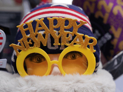 New Year’s Eve souvenirs are sold in Times Square in New York (AFP)