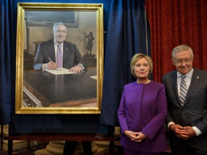 US Vice President Joe R. Biden (L), Hillary Clinton (C) and Senate Minority Leader Senator