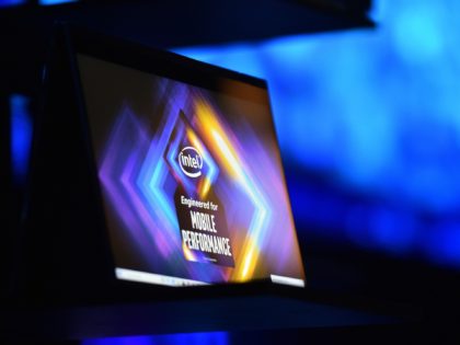 LAS VEGAS, NEVADA - JANUARY 06: A laptop computer is displayed during an Intel press event