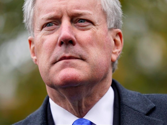 FILE - White House chief of staff Mark Meadows speaks with reporters outside the White Hou