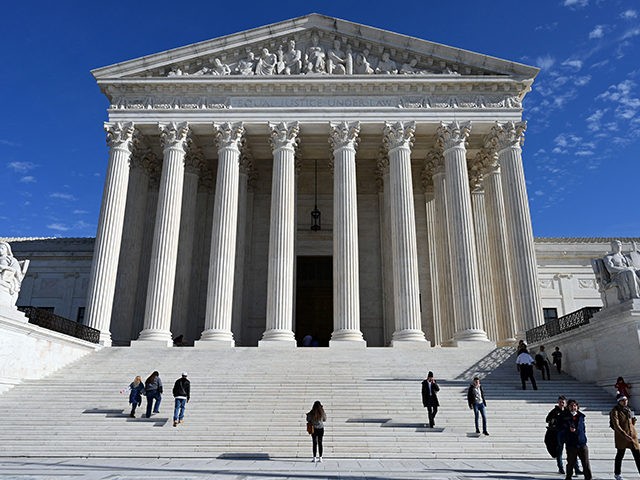 The US Supreme Court in Washington, DC, on December 4, 2021. (Photo by Daniel SLIM / AFP)