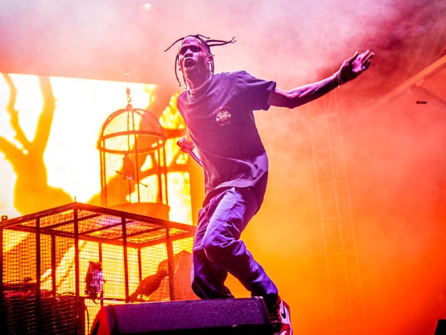 Travis Scott performs at BUKU Music and Art Project at Mardi Gras World on Friday, March 10, 2017, in New Orleans. (Photo by Amy Harris/Invision/AP)