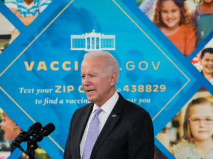 WASHINGTON, DC - NOVEMBER 03: U.S. President Joe Biden speaks about the authorization of the Covid-19 vaccine for children ages 5-11, in the South Court Auditorium on the White House campus on November 03, 2021 in Washington, DC. The CDC authorization means up to 28 million more American children will …