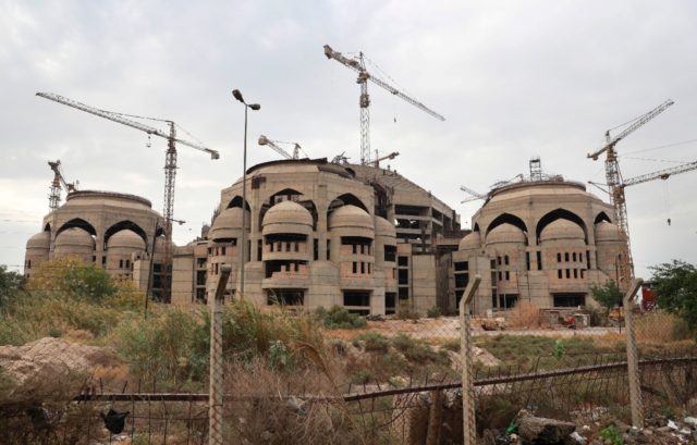 Planned under former dictator Saddam Hussein, the Al-Rahman Mosque in Baghdad was meant to