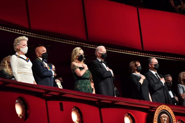 (L-R) Kennedy Center honorees actress Bette Midler, Motown Records founder Berry Gordy, US