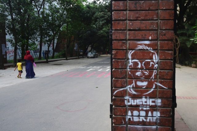 'I am happy with the verdict,' Abrar Fahad's father told reporters outside court