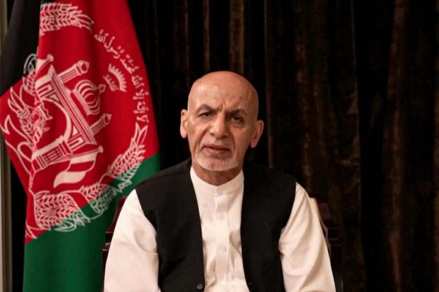 Former Afghan president Ashraf Ghani, in a screengrab taken from his first attempt to expl
