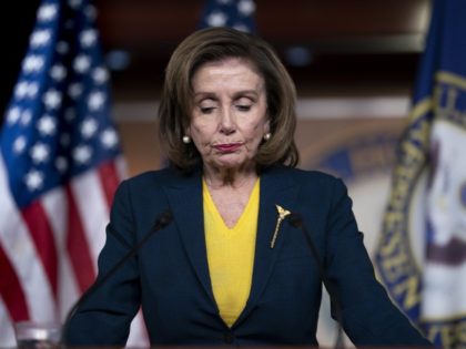 FILE - Speaker of the House Nancy Pelosi, D-CA, meets with reporters at the Capitol in Washington on July 22, 2021. Pelosi discussed her reasons for rejecting two Republicans chosen by House GOP leader Kevin McCarthy to be on the committee investigating the Jan. 6 Capitol insurrection.