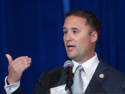 Virginia Republican Lt. Governor candidate Jason Miyares addresses the Virginia FREE Leade