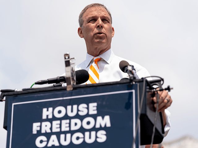 Rep. Scott Perry, R-Pa., speaks at a news conference held by members of the House Freedom Caucus on Capitol Hill in Washington, Thursday, July 29, 2021, to complain about Speaker of the House Nancy Pelosi, D-Calif. and masking policies. (AP Photo/Andrew Harnik)