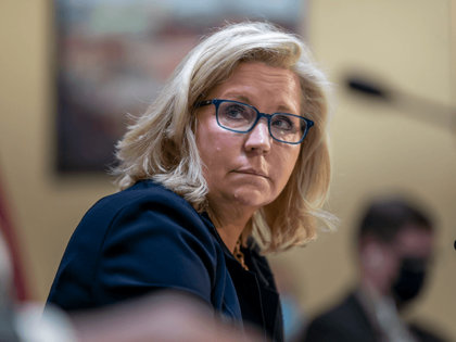 Vice Chair Liz Cheney, R-Wyo., of the House panel investigating the Jan. 6 U.S. Capitol insurrection, listens as Chairman Bennie Thompson, D-Miss., makes his case before the House Rules Committee seeking contempt of Congress charges against former President Donald Trump's White House chief of staff Mark Meadows at the Capitol …