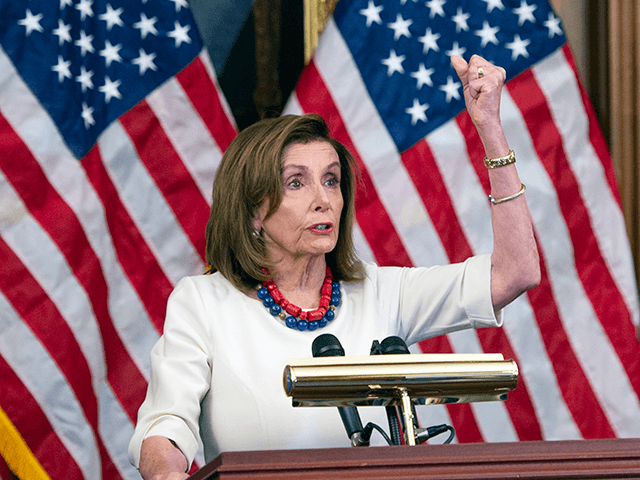 Speaker of the House Nancy Pelosi of Calif., speaks during her weekly press conference, Thursday, Jan. 20, 2022 at the Capitol in Washington. (Rod Lamkey/Pool via AP)