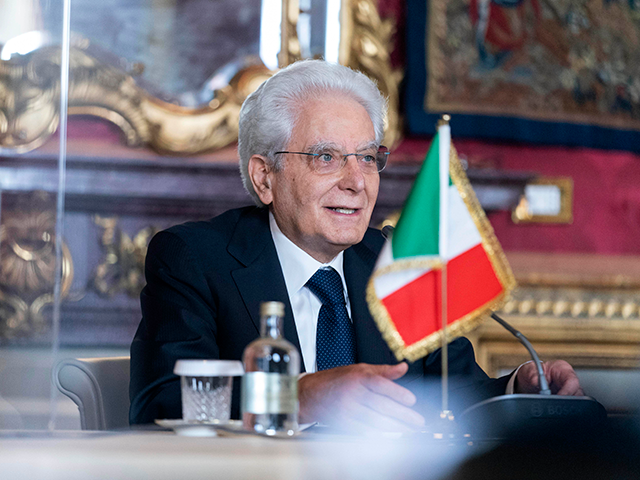 Italian President Sergio Mattarella speaks during a meeting with Secretary of State Antony Blinken at Quirinale Palace in Rome, Monday, June 28, 2021. Mattarella has been elected to a second seven-year term as the country’s head of state, ending days of political impasse as party leaders struggled to pick his …
