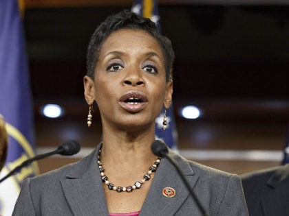 FILE - In this Nov. 17, 2014, file photo, Rep. Donna Edwards, D-Md., speaks on Capitol Hill in Washington. Edwards has announced her campaign to join the race to replace retiring Sen. Barbara Mikulski, hoping to become the first African-American elected to the Senate from her state, according to officials …