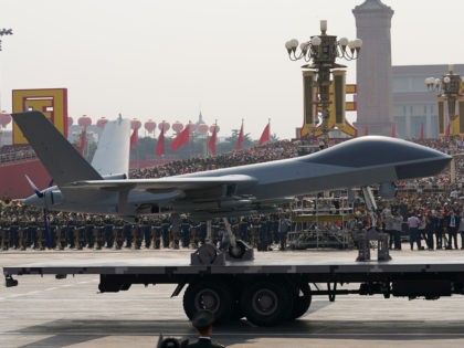 BEIJING, CHINA - OCTOBER 01: An UAV is shown during the military parade for the 70th anniversary of the establishment of the People's Republic of China on October 01, 2019 in Tiananmen Square, Beijing, China. (Photo by Andrea Verdelli/Getty Images)