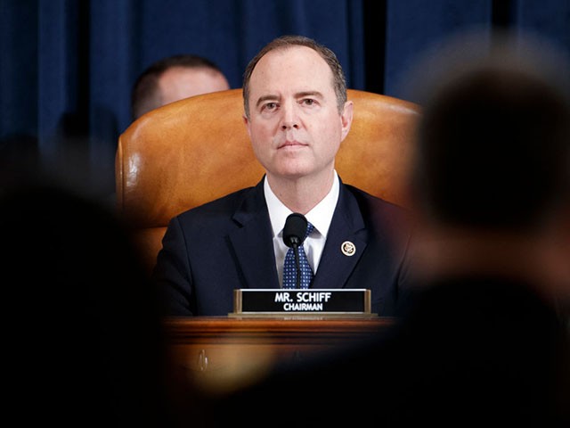WASHINGTON, DC - NOVEMBER 19: Committee Chairman Rep. Adam Schiff (D-CA) listens at the start of a hearing before the House Intelligence Committee in the Longworth House Office Building on Capitol Hill November 19, 2019 in Washington, DC. The committee heard testimony from Jennifer Williams, adviser to Vice President Mike Pence for European and Russian affairs, and National Security Council Director for European Affairs Lt. Col. Alexander Vindman, during the third day of open hearings in the impeachment inquiry against U.S. President Donald Trump, who House Democrats say withheld U.S. military aid for Ukraine in exchange for Ukrainian investigations of his political rivals. (Photo by Shawn Thew - Pool/Getty Images)