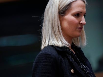 Ireland's Minister for European Affairs Helen McEntee looks on as she arrives at a General Affairs Councilc (GAC) meeting at the EU headquarters in Brussels on February 25, 2020. (Photo by Kenzo TRIBOUILLARD / AFP) (Photo by KENZO TRIBOUILLARD/AFP via Getty Images)