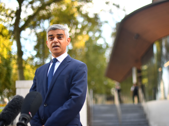 Mayor of London Sadiq Khan speaks to members of the media at Scotland Yard in London on Se