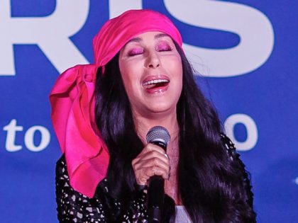 US singer-actress Cher performs during a campaign rally for Democratic Presidential candidate and former US Vice President Joe Biden in Phoenix, Arizona on October 25, 2020. (Photo by ARIANA DREHSLER / AFP) (Photo by ARIANA DREHSLER/AFP via Getty Images)