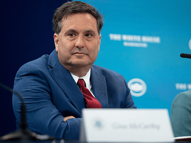 White House Chief of Staff Ron Klain attends a briefing on wildfires ahead of the wildfire season hosted by US President Joe Biden with cabinet members, government officials, as well as governors of several western states, in the Eisenhower Executive Office Building in Washington, DC, June 30, 2021. (Photo by …