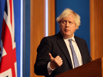 LONDON, ENGLAND - DECEMBER 08: British prime Minister Boris Johnson gives a press conferen
