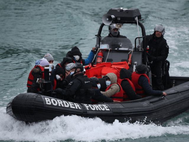 DOVER, ENGLAND - JANUARY 10: Migrants arrive into the Port of Dover after being intercepted mid channel by the UK Border Force on January 10, 2022 in Dover, England. (Photo by Dan Kitwood/Getty Images)