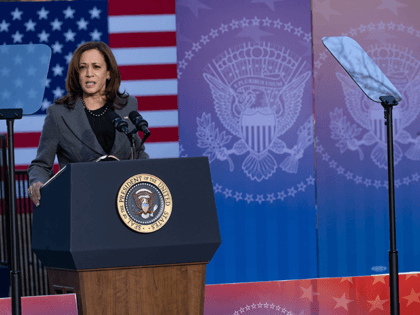U.S. Vice President Kamala Harris speaks to a crowd at the Atlanta University Center Consortium, part of both Morehouse College and Clark Atlanta University on January 11, 2022 in Atlanta, Georgia. Harris and President Joe Biden delivered remarks on voting rights legislation. Georgia has been a focus point for voting …