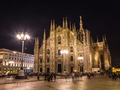 Famous Milan Cathedral, Duomo in a beautiful summer night in Milan, Italy.
