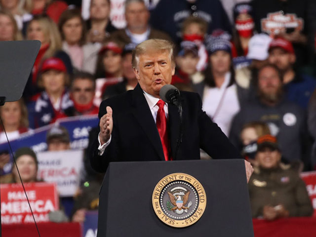 VALDOSTA, GEORGIA - DECEMBER 05: President Donald Trump attends a rally in support of Sen. David Perdue (R-GA) and Sen. Kelly Loeffler (R-GA) on December 05, 2020 in Valdosta, Georgia. The rally with the senators comes ahead of a crucial runoff election for Perdue and Loeffler on January 5th which will decide who controls the United States senate. (Photo by Spencer Platt/Getty Images)