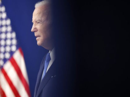 WASHINGTON, DC - JANUARY 14: U.S. President Joe Biden delivers remarks about the work being done by his administration to implement the Bipartisan Infrastructure Law in the Eisenhower Executive Office Building's South Court Auditorium on January 14, 2022 in Washington, DC. "There's a lot of talk about disappointments and things …