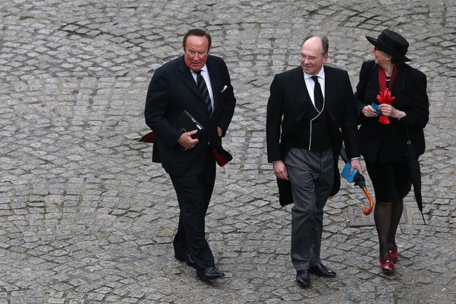 LONDON, ENGLAND - APRIL 17: Broadcaster Andrew Neil (L) attends the Ceremonial funeral of former British Prime Minister Baroness Thatcher at St Paul's Cathedral on April 17, 2013 in London, England. Dignitaries from around the world today join Queen Elizabeth II and Prince Philip, Duke of Edinburgh as the United …