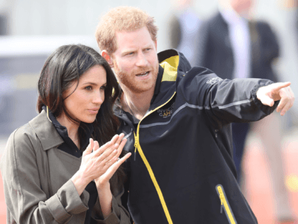 BATH, ENGLAND - APRIL 06: Meghan Markle and Prince Harry, Patron of the Invictus Games Foundation attend the UK Team Trials for the Invictus Games Sydney 2018 at the University of Bath Sports Training Village on April 6, 2018 in Bath, England. The Invictus Games Sydney 2018 will take place …